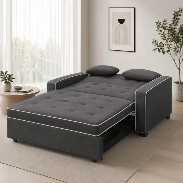 New Fabric Upholstered Sleeper Sofa With Built-In USB Ports Sale