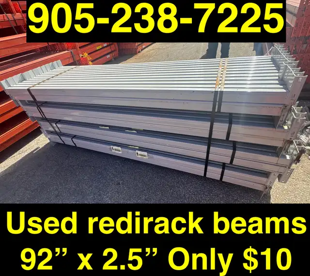Used RediRack beams 92" long x 2.5" thick