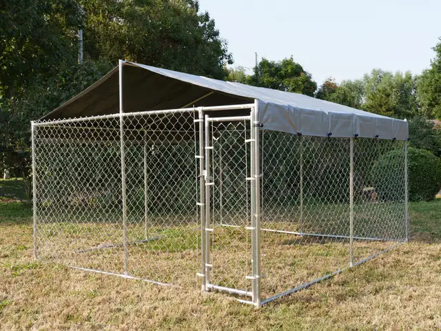 Heavy-Duty 10×10×6 ft Outdoor Dog Kennel w/ UV Canopy