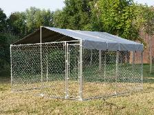 Heavy-Duty 10×10×6 ft Outdoor Dog Kennel w/ UV Canopy