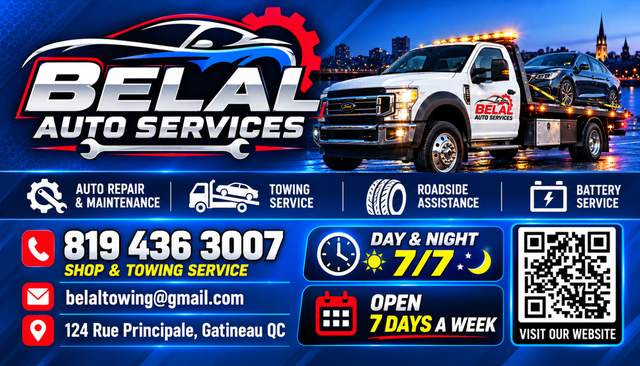TOWING SERVICES BELAL AUTO SERVICE 7 DAYS A WEEK