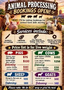animal processing Service