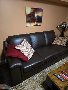 leather couch 2 years old mint