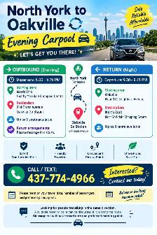 North York to Oakville Round-Trip Carpool