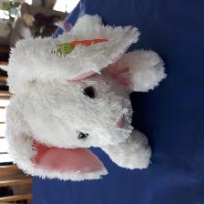 BEAU LAPIN NEUF BLANC ROSE DE 12'LONGx8'HAUT, SUPER-DOUX: $10.00 - Photo 2