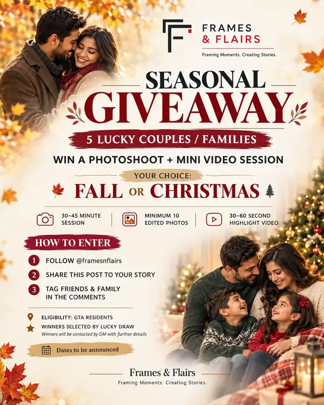 Seasonal Giveaway — Win a Free Photoshoot   Mini Video Session