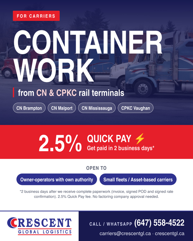 CONTAINER WORK from CN & CPKC rail terminals