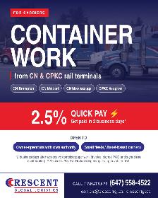 CONTAINER WORK from CN & CPKC rail terminals