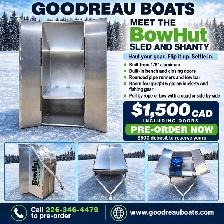 Aluminum Ice Fishing Sled & Shanty, BowHut by Goodreau Boats