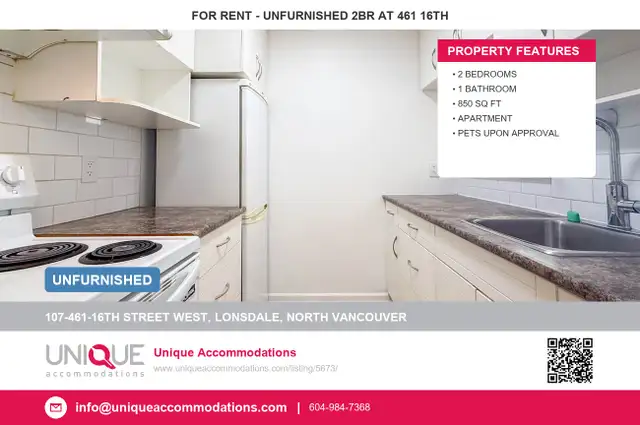 ID:5673 Bright Unfurnished  2 Bedroom