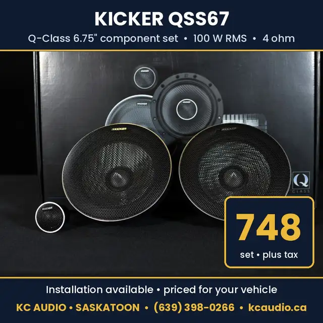 Kicker Q-Class QSS67 6.75' Component Speakers - 100W RMS
