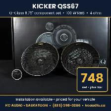 Kicker Q-Class QSS67 6.75' Component Speakers - 100W RMS
