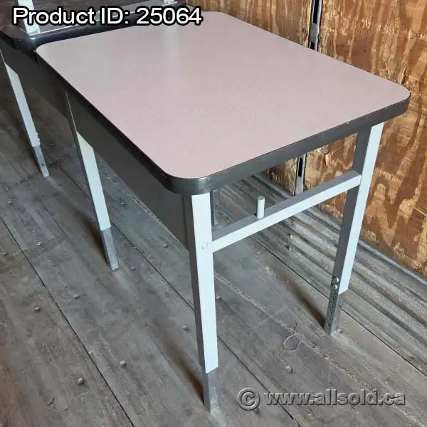 Grey Steel Height Adjustable Student Work Table Desk 27' x 20'