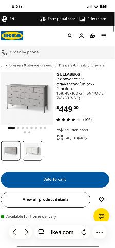 Ikea dresser - orange in color