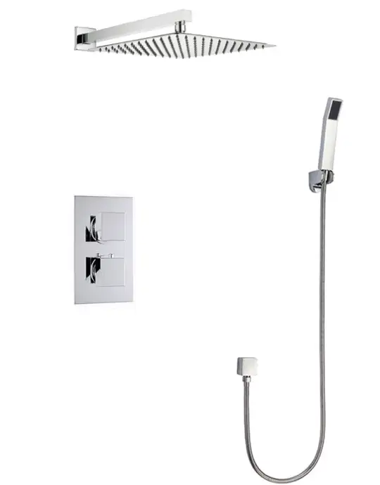 2 Way Thermostatic Shower Sets, Chrome or Black - Clearance !