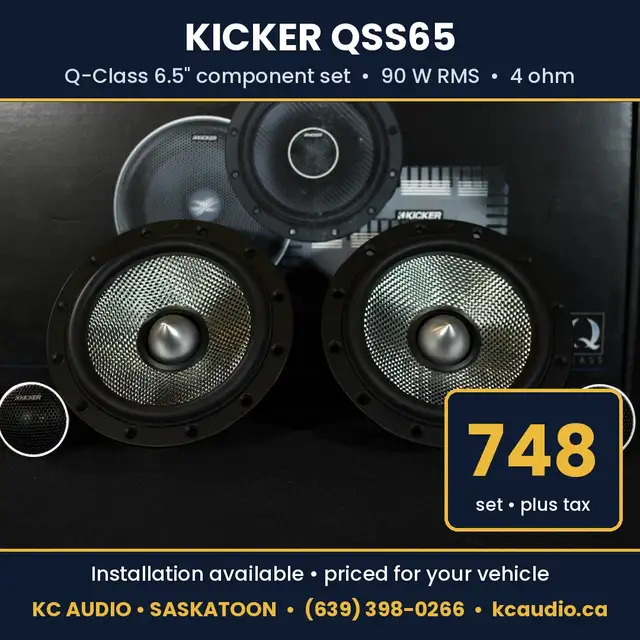 Kicker Q-Class QSS65 6.5' Component Speakers - 90W RMS