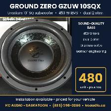 Ground Zero Uranium GZUW 10SQX 10' SQ Subwoofer - 450W RMS