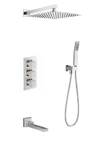 3 Way Thermostatic Shower/Tub Sets, Chrome or Black - Clearance - Photo 2