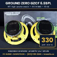Ground Zero GZCF 6.5SPL 6.5' Coaxial Speakers - 100W RMS