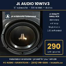 JL Audio 10W1v3-4 10' Subwoofer - 300W RMS