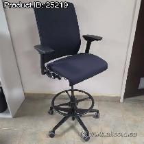 Steelcase Think Black Mesh Adjustable Drafting Stool Task Chair