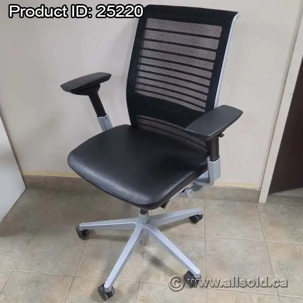 Steelcase Think V2 Mesh Back Leather Seat Adjustable Task Chair