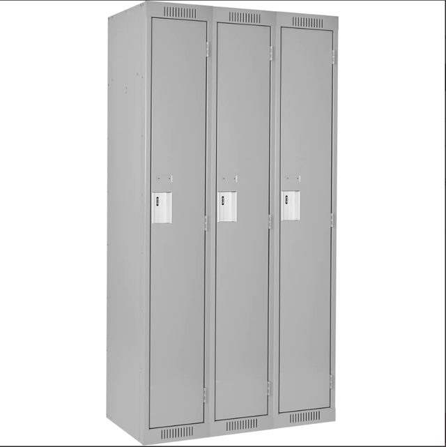 Casiers, Bloc de 3, 36' x 18' x 72', Acier, Gris, (assemblé)