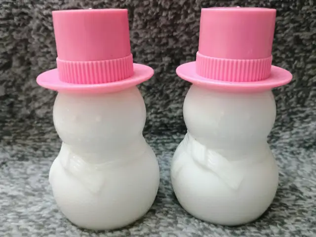 2-Avon glass snowman No cologne inside or box with them