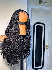 Human Hair Jerry Curl Wig - Black - 28in - 13x4 Lace - Photo 2