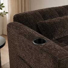 New Brown Sofa Bed With USB Charging Ports Clearance Sale - Photo 3