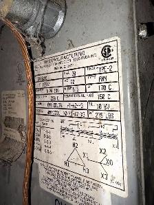 Rex 30 kVA Transformer – 600V to 400Y/231V – BA30JN1 - Photo 7