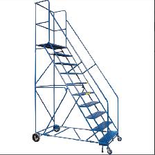 Échelle roulante 10 marches Hauteur de la plateforme 89″