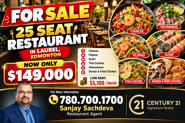 For Sale - Restaurant In Laurel Area, Edmonton