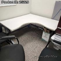 White Powered L Suite Height Adjustable Sit Stand Desk