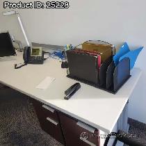 White Powered L Suite Height Adjustable Sit Stand Desk - Photo 4