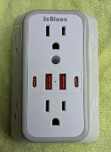 JcBlaon Outlet Extender With Surge Protection USC C x2 USB x2