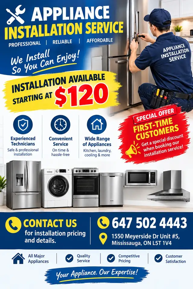 Appliance Installation Service – Starting at $120