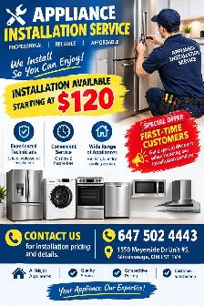 Appliance Installation Service – Starting at $120