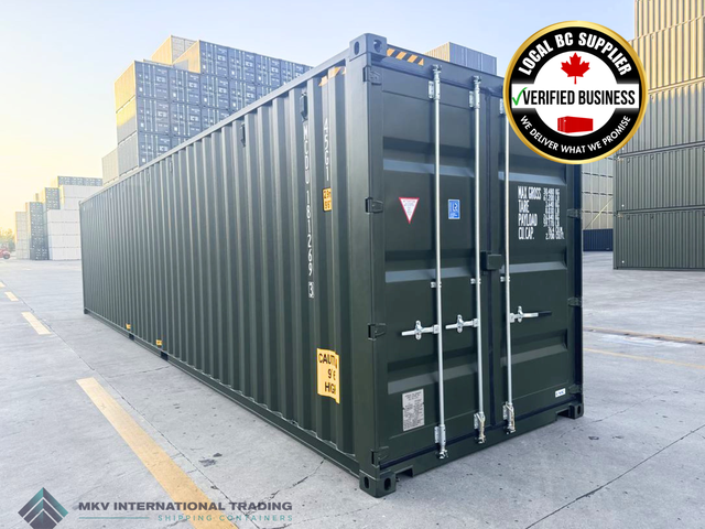 Storage Container 40ft High Cube Shipping Container Dark Green