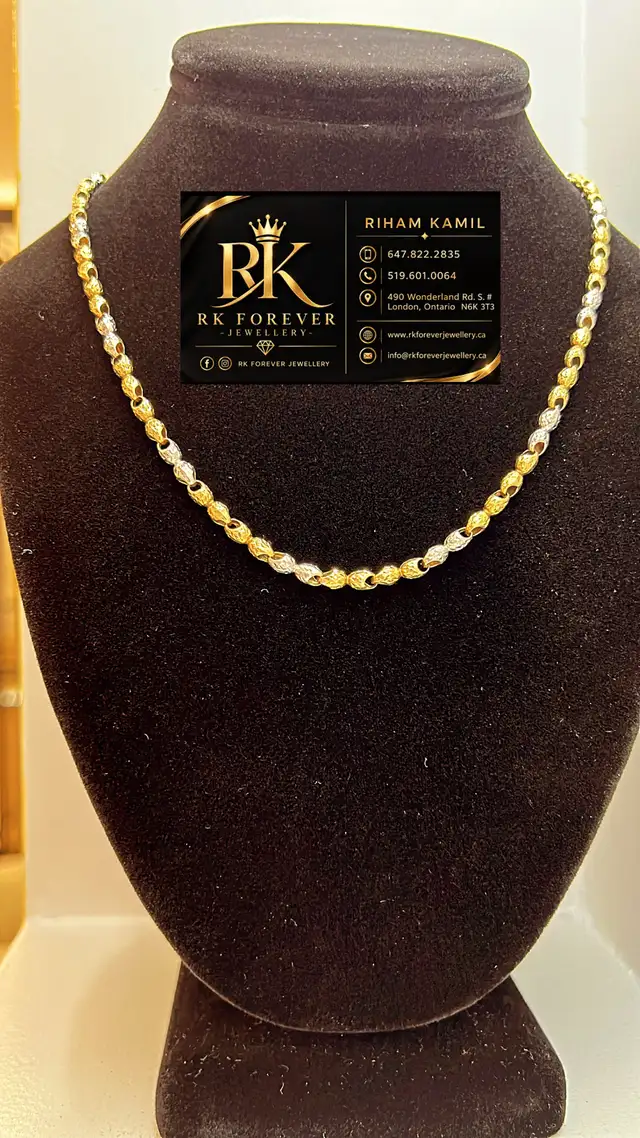 10k  Two-tone Gold Necklace # R 70