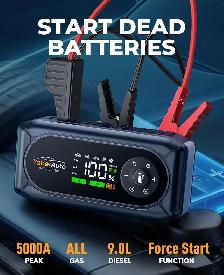 YaberAuto 5000A 150PSI Jump Starter, booster with Air Compressor - Photo 2