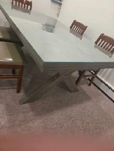 table with custom glass top