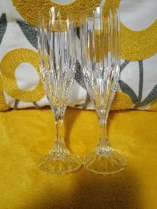 Vintage Mikasa Park Lane Crystal Champagne Flutes  6 Oz