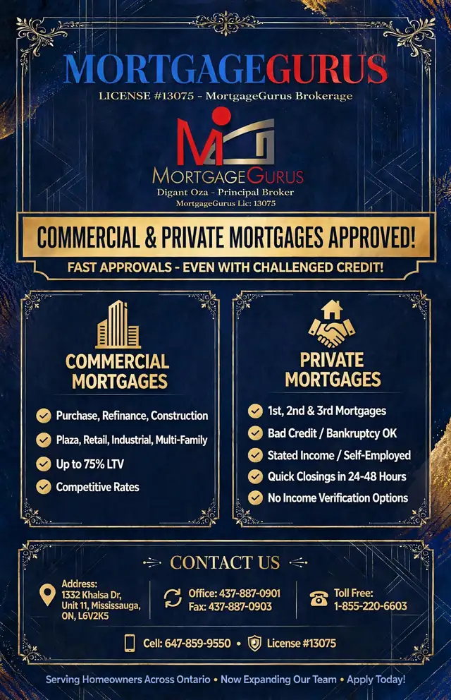 Commercial mortgage or Private mortgage
