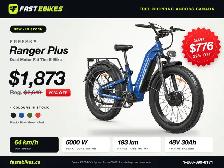 $776 OFF -FREESKY Ranger Plus M-540 AWD Fat Tire E-Bike 64 km/h