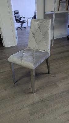 ALISON Dining Chair Grey Fabric, chrome legs - Photo 2