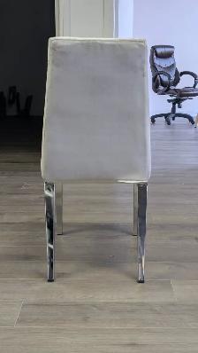 ALISON Dining Chair Grey Fabric, chrome legs - Photo 3
