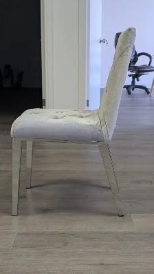 ALISON Dining Chair Grey Fabric, chrome legs - Photo 6
