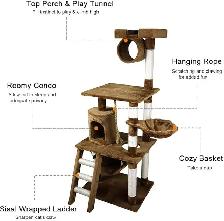 Cat tree Special 57″ H74 Beige Cat Tree Condo was $159 now $70 - Photo 4