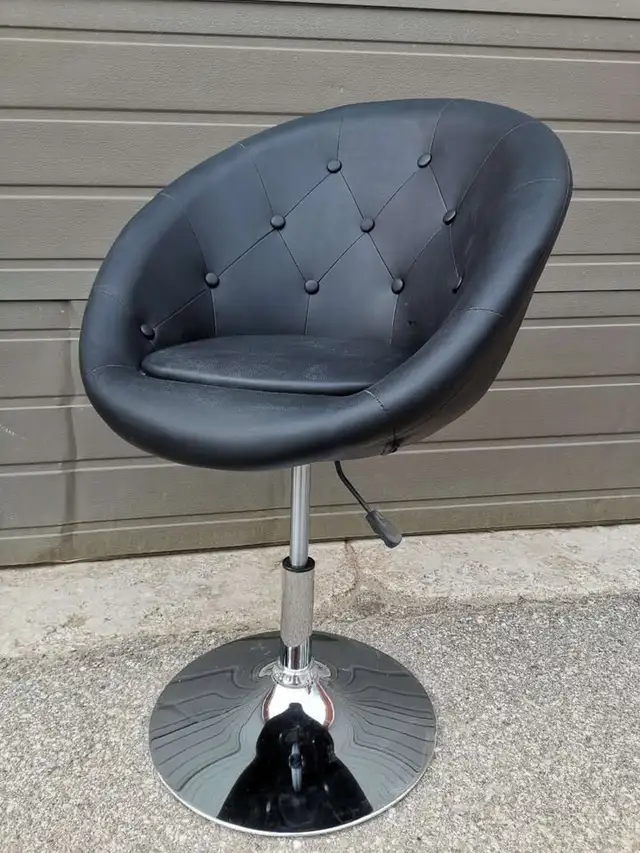 Rounded Faux Leather PU Height Adjustable Bar Stool